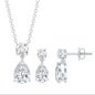 Certified 3 Carat Cubic Zirconia Drop Necklace and Earrings Set