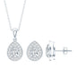 Certified CZ Diamond Teardrop Necklace and Earrings Set for Women