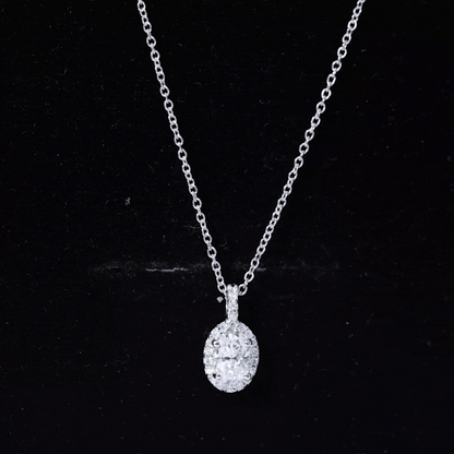 0.4 Carat Oval Moissanite Bridal Pendant Necklace