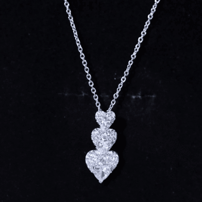 Certified Moissanite Dangle Heart Pendant Necklace