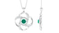 Emerald Floral Pendant Necklace with Diamond