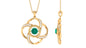 Emerald Floral Pendant Necklace with Diamond