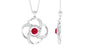 Modern Flower Pendant with Round Created Ruby and Diamond
