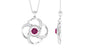 Certified Pink Tourmaline and Diamond Flower Pendant