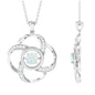 Natural Ethiopian Opal Floral Pendant Necklace with Diamond