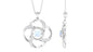 Modern Flower Pendant with Round Moonstone and Diamond