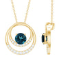 Real London Blue Topaz and Diamond Promise Necklace