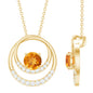 Natural 1.2 Carat Citrine Circle in Circle Necklace with Diamond