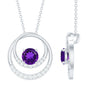 Natural 1.2 Carat Amethyst Eternity Necklace with Diamond