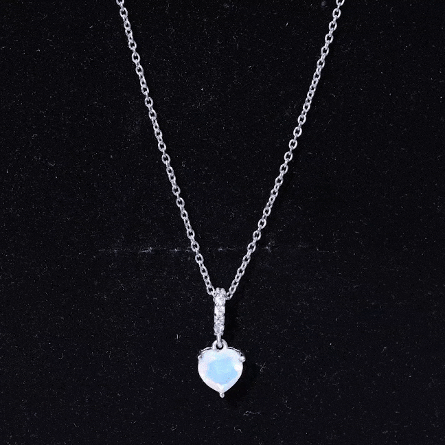 0.75 Carat Solitaire Ethiopian Opal Heart Locket Necklace