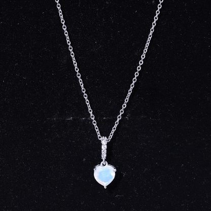 0.75 Carat Solitaire Ethiopian Opal Heart Locket Necklace