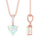 0.75 Carat Solitaire Ethiopian Opal Heart Locket Necklace