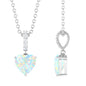 0.75 Carat Solitaire Ethiopian Opal Heart Locket Necklace