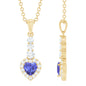 0.9 Carat Heart Shape Tanzanite Drop Pendant with Diamond