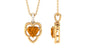 Natural 2 Carat Heart Shaped Citrine Pendant Necklace with Diamond