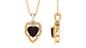 Heart Shape Garnet Pendant Necklace with Diamond