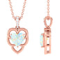 Natural Rainbow Opal Heart Pendant Necklace with Diamond