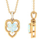 Natural Rainbow Opal Heart Pendant Necklace with Diamond