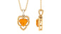Heart Shape Fire Opal Leaf Pendant with Diamond Accent Bail