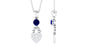 Natural Blue Sapphire Heart Pendant Necklace with Diamond
