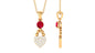 Round Cut Created Ruby and Diamond Heart Pendant
