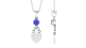Tanzanite and Diamond Heart Drop Pendant with Beaded Detailing