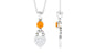 Round Shape Fire Opal and Diamond Heart Pendant
