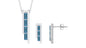 London Blue Topaz Bar Jewelry Set with Diamond