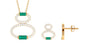 Baguette Cut Emerald Classic Jewelry Set with Moissanite