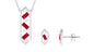 Contemporary Created Ruby and Diamond Dangle Jewelry Set