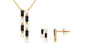 Created Black Diamond and Diamond Dangle Jewelry Set