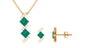Princess Cut Emerald Modern Jewelry Set with Diamond