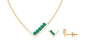 Emerald and Diamond Chevron jewelry Set