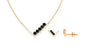 Created Black Diamond and Diamond V-Style Jewelry Set