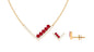 Created Ruby and Diamond Chevron jewelry Set