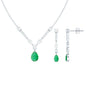 Certified Real Emerald Bridal Necklace and Earrings Set