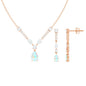 Natural Ethiopian Opal and Moissanite Teardrop Jewelry Set