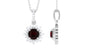 2.3 Carat Round Shape Garnet Statement Necklace with Diamond
