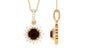 2.3 Carat Round Shape Garnet Statement Necklace with Diamond