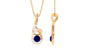 Real 0.9 Carat Blue Sapphire Twisted Pendant Necklace with Diamond