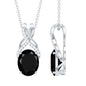 4 Carat Oval Lab Created Black Diamond Infinity Necklace With Chain