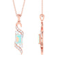 Contemporary 2 Carat Emerald Cut Ethiopian Opal Pendant Necklace with Diamond