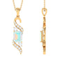 Contemporary 2 Carat Emerald Cut Ethiopian Opal Pendant Necklace with Diamond