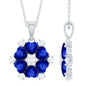 2 Carat Lab Grown Blue Sapphire Heart Pendant Necklace