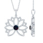 Natural Black Opal Flower Pendant Necklace for Women