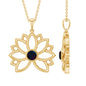 Natural Black Opal Flower Pendant Necklace for Women