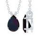 Natural Solitaire Black Opal Teardrop Necklace With Chain