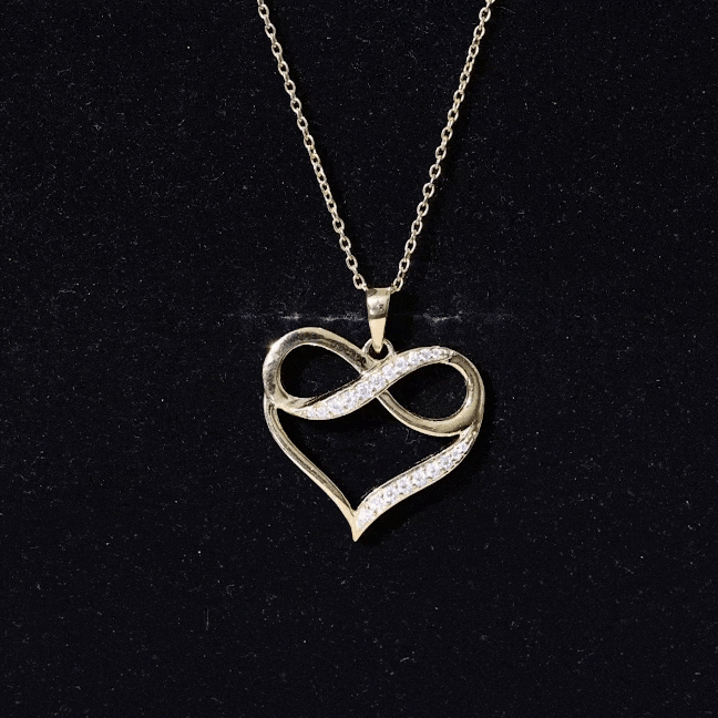 Certified Moissanite Infinity Heart Pendant Necklace