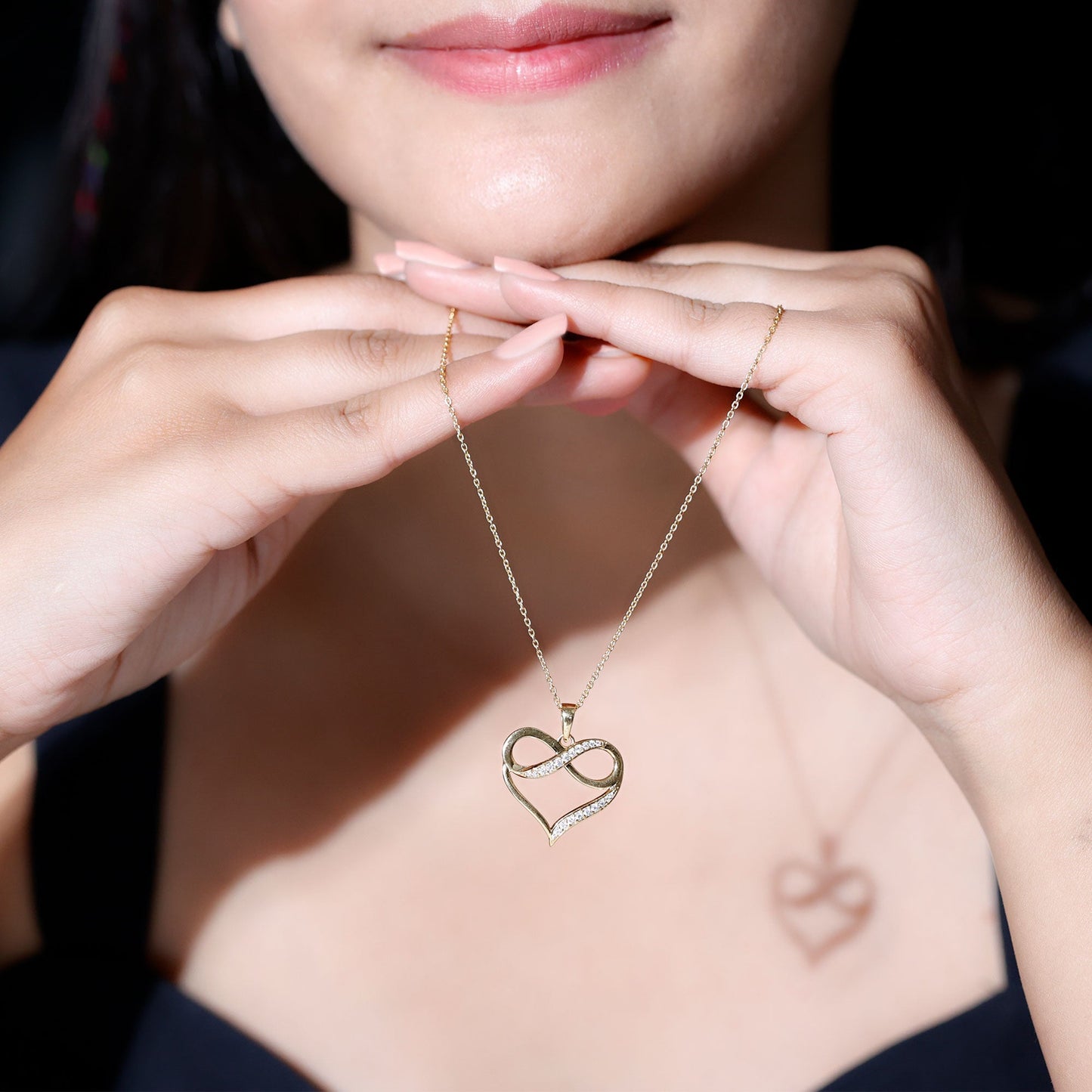 Certified Moissanite Infinity Heart Pendant Necklace