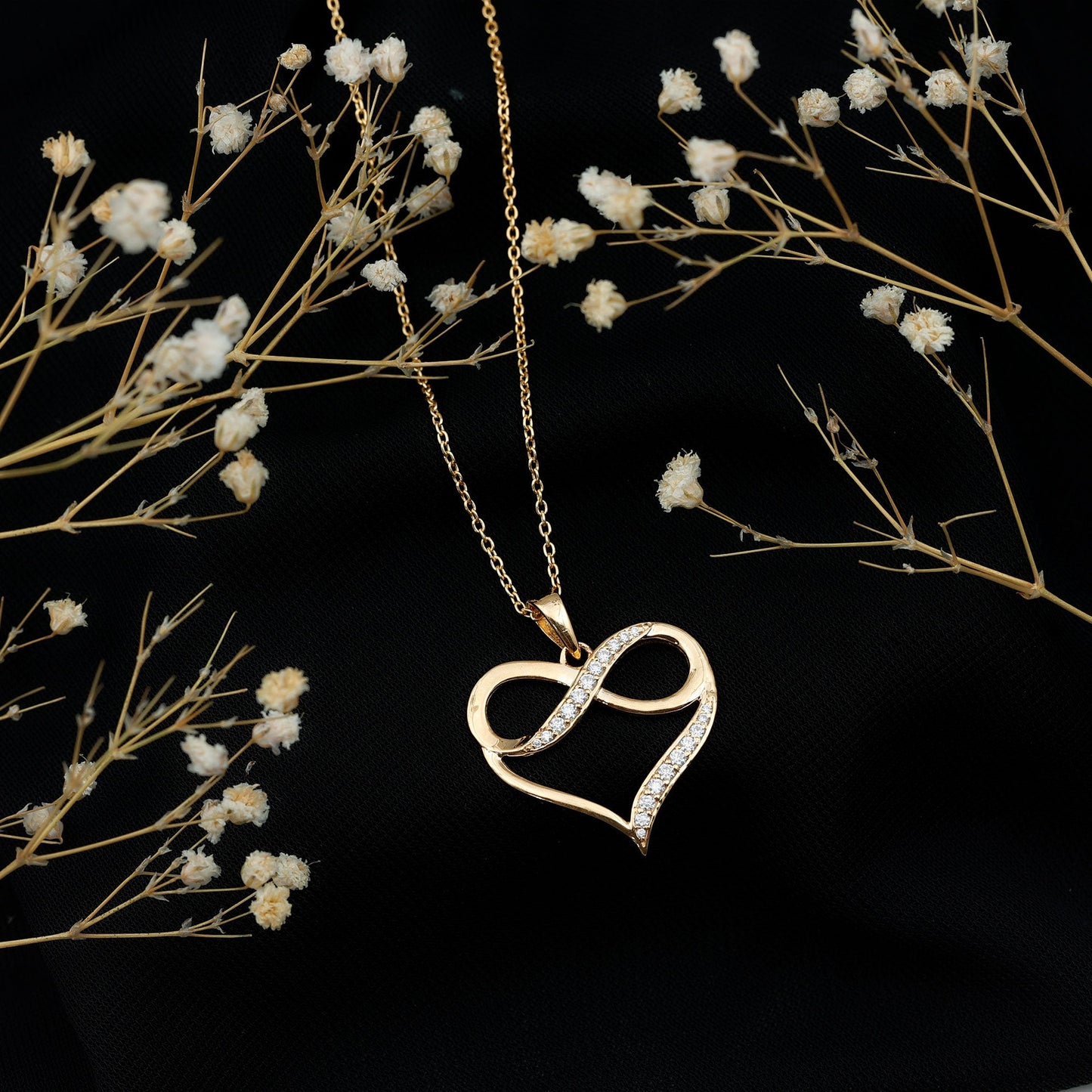 Certified Moissanite Infinity Heart Pendant Necklace
